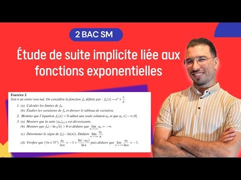 Étude de suite numérique implicite liée à la fonction exponentielle 2ᵉ bac SM