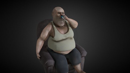 Old fat man character full rig - Download Free 3D model by David Glynch (@yaveselyigolovastic)