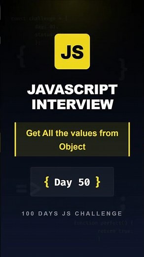 Get all values from the object using 3 methods #javascriptinterview