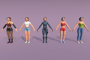 Rigged Low Poly Stylized Agent Girl Character with Custom Cloths | 3D Characters | Unity Asset Store