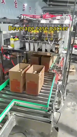 Beverage drop case packer #case packer #packingmachine #drop case packer #beverage case packer