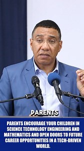 13K views · 1K reactions | Parents in Jamaica must actively encourage STEM education for their children, as it is a cornerstone for the nation’s economic growth and global competitiveness. By promoting STEM studies, we are not only investing in our children’s future but also fostering the development of the next generation of leaders and innovators who will propel Jamaica to success in an increasingly tech-driven world. | Andrew Holness | Facebook