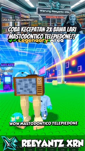 Coba Kecepatan 2x Bawa Lari Mastodontico Telepiedone di Brainrot Tsunami Escape!? #shorts #roblox