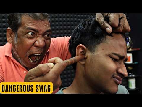 Most Dangerous Ear Massage by Asim Barber | Head Massage & Neck Cracking, Hair Cracking | ASMR