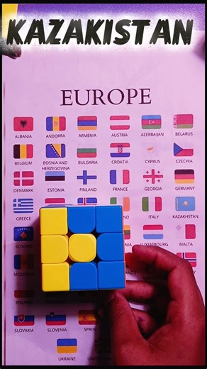 HOW TO MAKE KAZAKISTAN FLAG ON 3/3 RUBIK'S CUBE #Viral#shorts#trending#cube#flag#