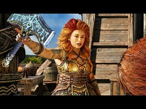 Thor Daughter Lifts Mjolnir Hammer Scene (God of War Ragnarok) SECRET ENDING