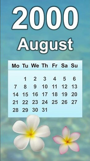 August 2000 Calendar