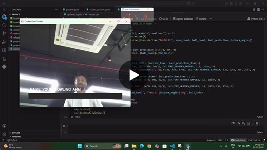 #computervision #datascience #python #sportstech #cricket #mediapipe #machinelearning | Adarsh Madhu