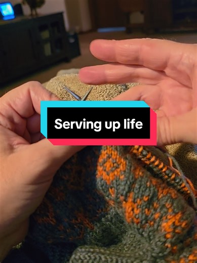 Always serving up more life. #knit #knitting #knittok #handmade #colorwork
