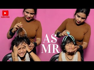 Cute Little Girl head massage and DEEP OIL with Tingling | ASMR Sleep Therapy - Relaxing | ASMR MAYA