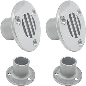 2PACK Boat Floor Deck Drain, 2.08 * 0.98” Deck Drainage Cover Plug Scupper for Yacht Deck Drainage, 316 Stainless Steel with Screws