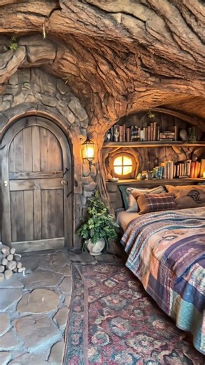 Inside a Magical Home Hidden in an Ancient Tree Description Carved deep inside an old tree, this warm and peaceful home feels like a secret place untouched by time. Soft firelight, wooden walls, and quiet details create a sense of comfort, imagination, and escape from the modern world. A true retreat where nature and shelter become one. Hashtags #CozyFantasy #TreeHouseLife #HiddenHome #FairytaleLiving #NatureEscape | George Busila