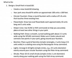 AutoCAD Small Park Design TaskDesign a small park in AutoCAD ... | Filo