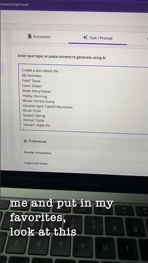 Create an All About Me quiz in seconds 👀