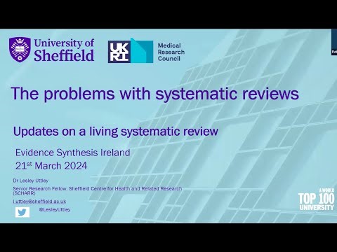 The problems with systematic reviews: updates on a living systematic review