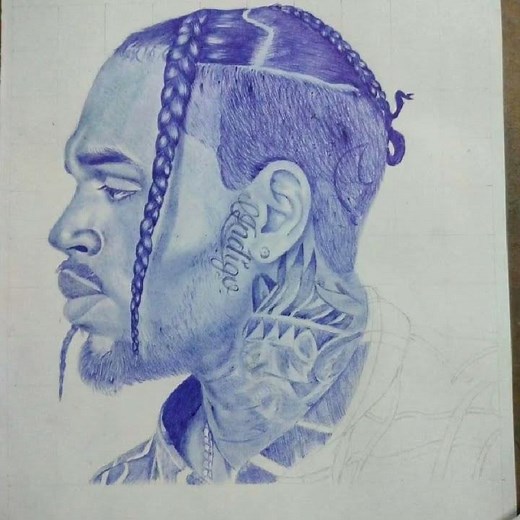 Chris Brown drawing pen #portraitdrawing #art #pendrawing #penportrait #chrisbrown