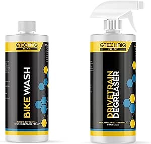 Gtechniq Bike Wash & Drivetrain Degreaser Kit - Bike Cleaner Wash 250ml + Drivetrain Degreaser Spray 500ml - Bike Cleaner Spray for Grease and Dirt Removal - Non-Toxic Bike Cleaning Spray