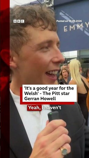 'It's a good year for the Welsh' - The Pitt star Gerran Howell. #Emmys #BBCNews
