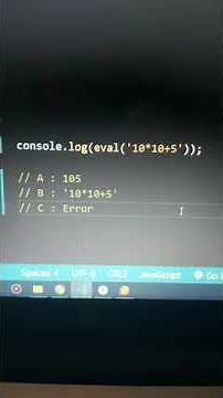 JavaScript Short #12 JS Eval Function Interview question in Hindi #javascript #shorts