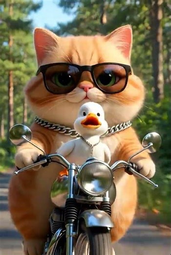 Pusssy Cat and Duck #cat #funny #wildlife #animal #3danimation #shortsfeed