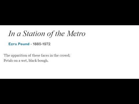Analysis - In a Station of the Metro by Ezra Pound