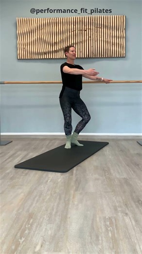 Barre plié pulses — legs, arms, focus
