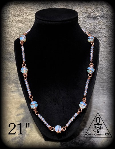 OPALITE • Copper Crystal Necklace (21”) - Etsy
