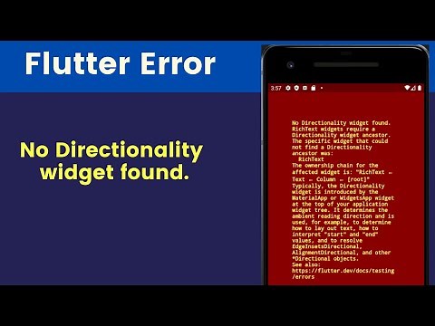 No Directionality widget found. [Error Solved] - (Flutter Tutorials)
