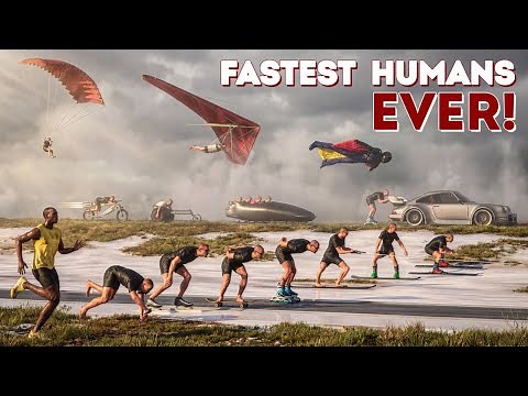🔥 Human Speed Records | Speed Comparison 3D