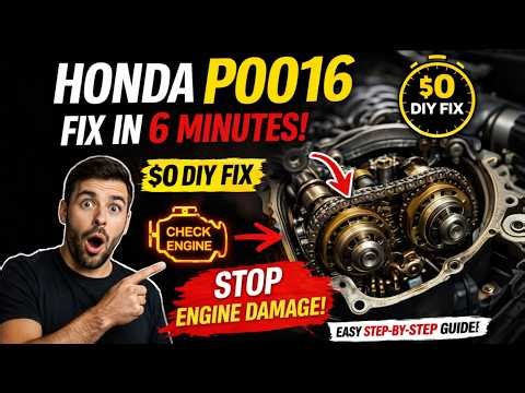 P0016 Honda Error SOLVED Fast (No Mechanic Needed!)