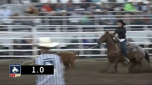 Samantha Fulton made history this weekend in Oregon, winning the first-ever breakaway roping title at the Sisters Rodeo with a 2.7-second time. | PRCA ProRodeo
