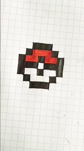 How to Draw a Pokeball Pixel Art | Easy Pokemon Drawing Tutorial #shorts
