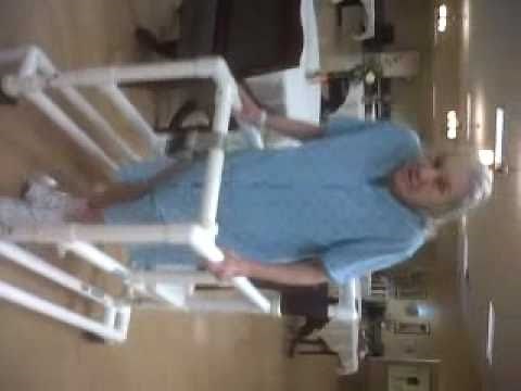 Mom walking in new chair!