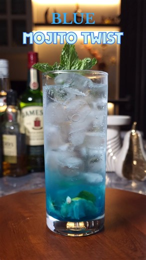 Blue Mojito Twist 💙🌿 | Vodka Mint Cocktail #Shorts #drink #drinkrecipes #asmr