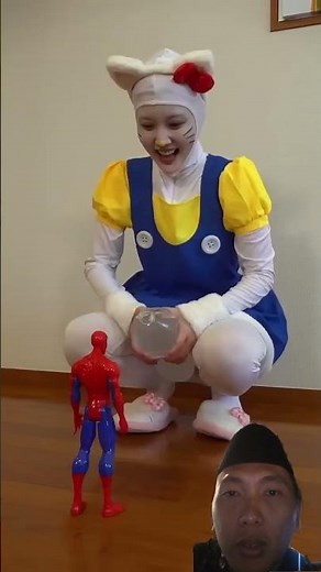 SPIDER-MAN VS HELLO KITTY #shortsvideo #funny #comedy #parody