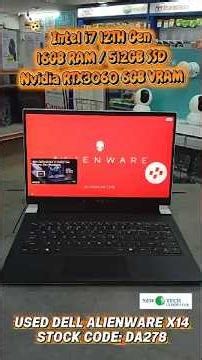 USED DELL ALIENWARE X14 intel i7 12TH 16GBD5 NVIDIA RTX3060 RTX 3060 Gaming Laptop Stock Code: DA278