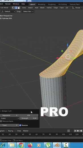 How to use bridge loop to make geometry in blender