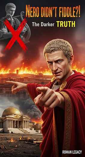 Nero didn't fiddle while Rome burned... he did something MUCH worse. 🤯 That's right, it's a MYTH! He wasn't even there. But the *real* story involves a stolen palace and a brutal scapegoat. #history #ancientrome #darkhistory #facts #nero #mythbusting #reels #didyouknow #romanlegacy | Roman Legacy
