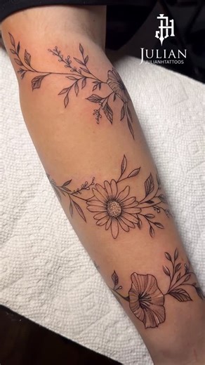 Thank you for watching! 🌿✨ This fine line forearm tattoo features delicate vines and flowers, each one representing my client’s loved ones — a soft and feminine design full of meaning. If you love elegant, detailed tattoos like this, book your session and bring your story to life through fine line art. 💫 #finelinetattoo #femininetattoo #delicatetattoos #flowertattoo #vineTattoo #forearmtattoo #tattoowisconsin #wisconsintattooartist #madisontattoo #wisconsindellstattoo #finelinetattoowisconsin 