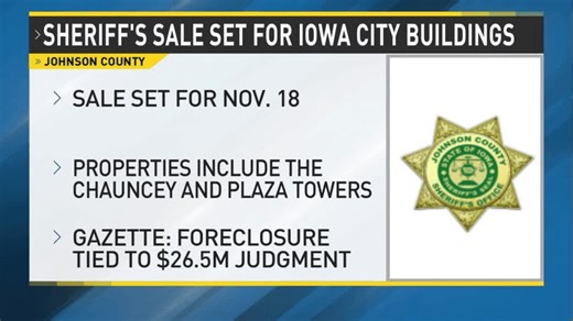 Iowa City properties to be auctioned following foreclosure ruling