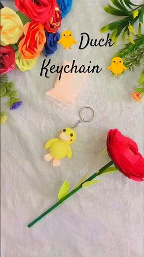 Make Adorable DUCK Keychain with Airdry clay#diy#art#craft