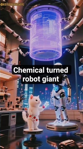 Chemical Power! Tiny Robot Becomes Giant 🤖 | Sci-Fi Story#aivideo #airplane #aishorts#scifistory