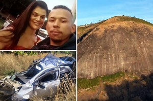 Couple in car romp die when shaking vehicle plummets hundreds of feet off remote cliff in Brazil