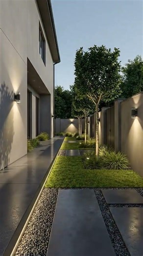 Side Yard Transformation Concept | Modern Minimal Garden Idea #dreammakersstudio #interiordesign