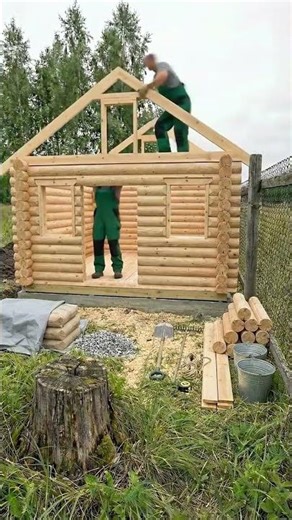 Building a DIY Log Cabin Sauna from Scratch | Relaxing Construction Time-lapse