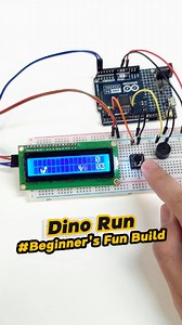 16K views · 88 reactions | Chrome Dino Game on a 16x2 LCD?! 練#ArduinoGame #DinoRun #LCDProject #16x2LCD #ChromeDino #DIYGaming #MakerChallenge #ArduinoFun #MicrocontrollerGame #RetroDisplay #TechDIY #CodingProject #STEMLearning #GameDevArduino #ElectronicsForKids | SunFounder OpenSource | Facebook