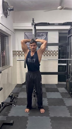 Smith machine rope overhead triceps killer pump #shorts