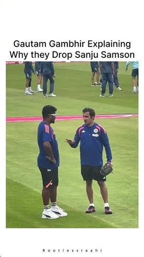 Gautam Gambhir explaining to Sanju Samson why he dropped him #shorts #viral #cricketbuzz #indvseng