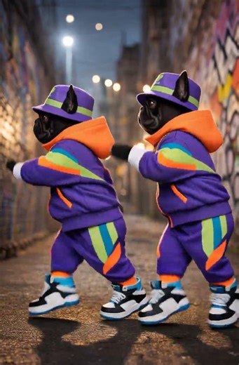 Funny French Bulldog Street Dance 🐶🔥 Hip Hop Frenchies with Boombox | AI Dog Video #frenchbulldog