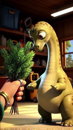 🦖 Feeding Time for the Cute Brachiosaurus: Watch This Dino Devour Its Leafy Treat! 🌿